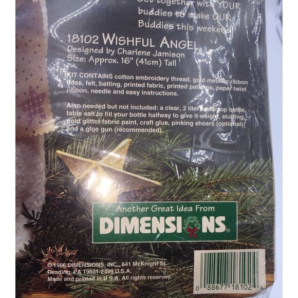 Wishful Angel 18102 Bottle Buddies Christmas Craft Project Dimensions 1996 - Picture 7 of 8